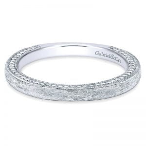 14k White Gold Curved Wedding Band WB10914W4JJJ