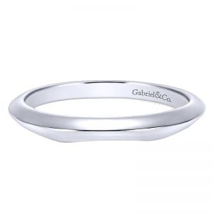 14k White Gold Curved Wedding Band WB7995W4JJJ