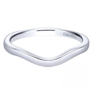 14k White Gold Curved Wedding Band WB8424W4JJJ