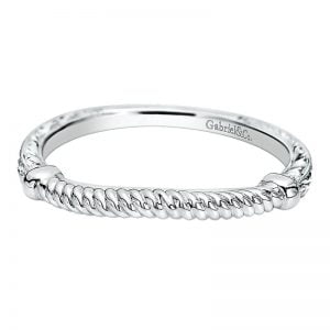 14k White Gold Curved Wedding Band WB8436W4JJJ