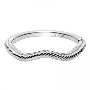 14k White Gold Curved Wedding Band WB8441W4JJJ