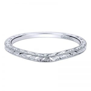 14k White Gold Curved Wedding Band WB8728W4JJJ