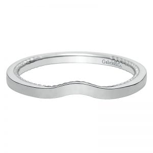 14k White Gold Curved Wedding Band WB8729W4JJJ