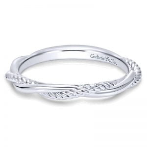 14k White Gold Curved Wedding Band WB8817W4JJJ