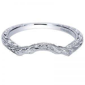 14k White Gold Curved Wedding Band WB8865W4JJJ