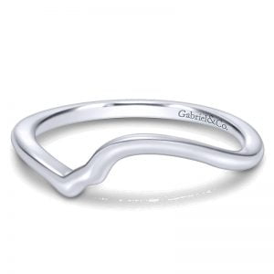 14k White Gold Curved Wedding Band WB8951W4JJJ