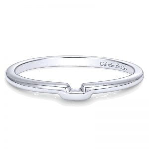 14k White Gold Curved Wedding Band WB9048W4JJJ