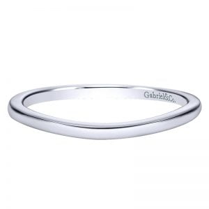 14k White Gold Curved Wedding Band WB9181W4JJJ