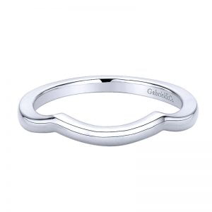14k White Gold Curved Wedding Band WB9557W4JJJ