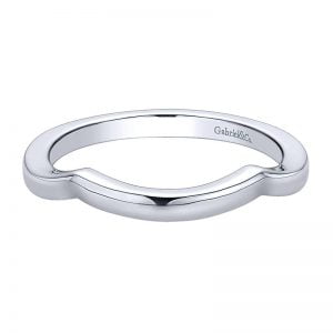 14k White Gold Curved Wedding Band WB9558W4JJJ