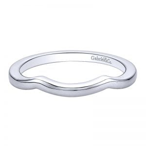 14k White Gold Curved Wedding Band WB9600W4JJJ