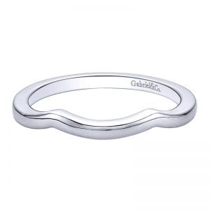 14k White Gold Curved Wedding Band WB9602W4JJJ