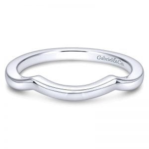 14k White Gold Curved Wedding Band WB9651W4JJJ