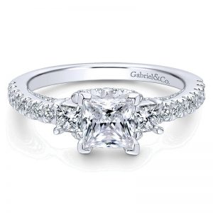 14K White Gold Engagement Ring ER12662S3W44Jj
