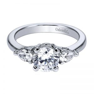 14k White Gold Diamond 3 Stones Engagement Ring ER3803W44JJ