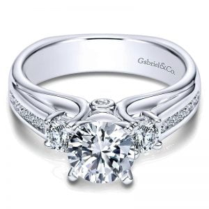 14k White Gold Diamond 3 Stones Engagement Ring ER4194W44JJ
