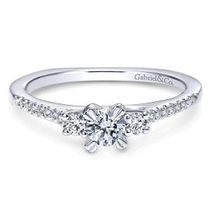 14k White Gold Diamond 3 Stones Engagement Ring ER4263W44JJ