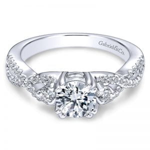 14k White Gold Diamond 3 Stones Engagement Ring ER6022W44JJ