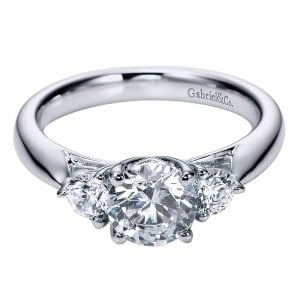 14k White Gold Diamond 3 Stones Engagement Ring ER6283W44JJ