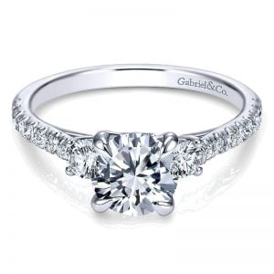 14k White Gold Diamond 3 Stones Engagement Ring ER7477W44JJ