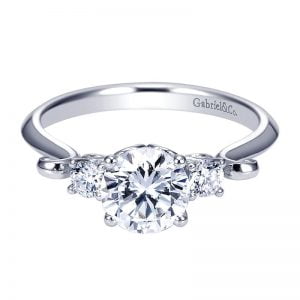 14k White Gold Diamond 3 Stones Engagement Ring ER7737W44JJ