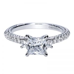 14k White Gold Diamond 3 Stones Engagement Ring ER8803W44JJ