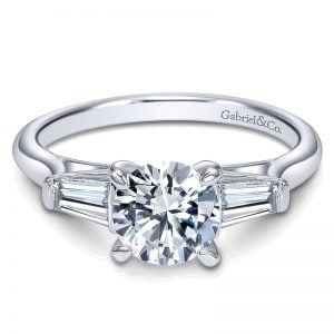14k White Gold Diamond 3 Stones Engagement Ring ER8880W44JJ