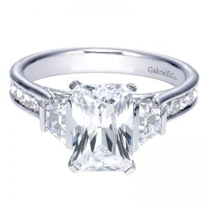 14k White Gold Diamond 3 Stones Engagement Ring ER9046W44JJ