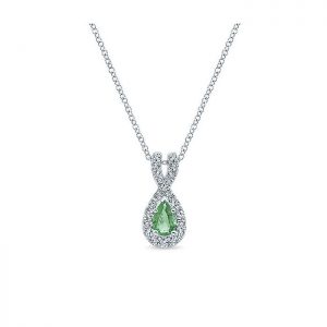 14k White Gold Diamond And Emerald Fashion Necklace NK5477W44EA