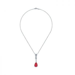 14k White Gold Diamond And Ruby Fashion Necklace NK1824W45RB