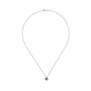 14k White Gold Diamond And Ruby Fashion Necklace NK4454W45RA