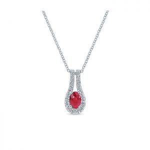 14k White Gold Diamond And Ruby Fashion Necklace NK5476W44RA