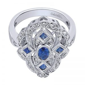 14k White Gold Victorian Fashion Ladies' Ring LR4405W45SA