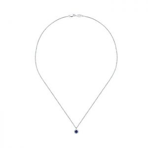 14k White Gold Diamond And Sapphire Fashion Necklace NK1122W44SA