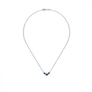 14k White Gold Diamond And Sapphire Fashion Necklace NK1149W45SB
