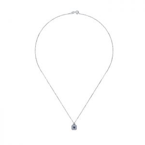 14k White Gold Diamond And Sapphire Fashion Necklace NK1155W44SA
