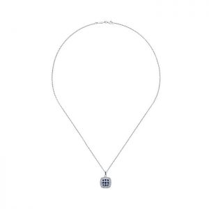 14k White Gold Diamond And Sapphire Fashion Necklace NK1902W45SA