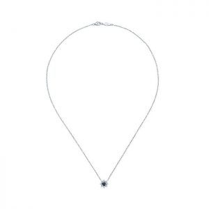 14k White Gold Diamond And Sapphire Fashion Necklace NK3952W45SA