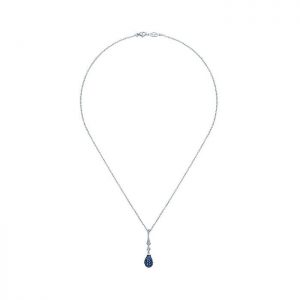 14k White Gold Diamond And Sapphire Fashion Necklace NK4375W45SA