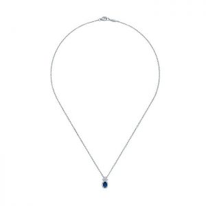 14k White Gold Diamond And Sapphire Fashion Necklace NK4447W45SB