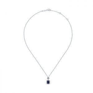 14k White Gold Diamond And Sapphire Fashion Necklace NK4459W44SA