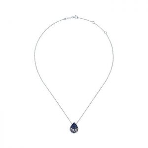 14k White Gold Diamond And Sapphire Fashion Necklace NK4834W45SA
