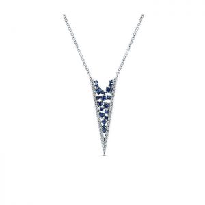 14k White Gold Diamond And Sapphire Fashion Necklace NK5328W45SA