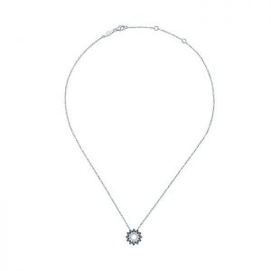 14k White Gold Diamond And Sapphire Fashion Necklace NK5625W45SA