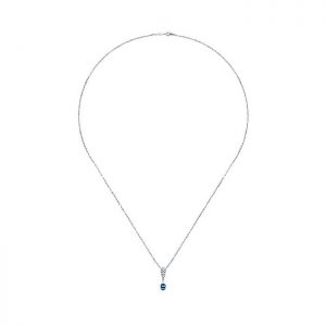 14k White Gold Diamond And Sapphire Fashion Necklace NK993W44SA