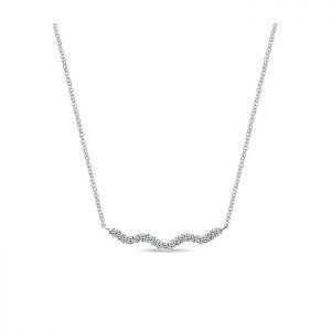 14k White Gold Diamond Bar Necklace NK4276W45JJ