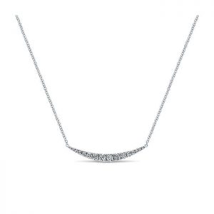 14k White Gold Diamond Bar Necklace NK4879W45JJ