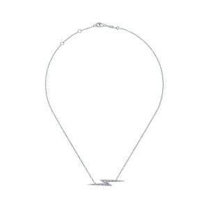 14k White Gold Diamond Bar Necklace NK4880W45JJ