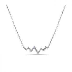 14k White Gold Diamond Bar Necklace NK4882W45JJ