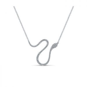 14k White Gold Diamond Bar Necklace NK4883W45JJ